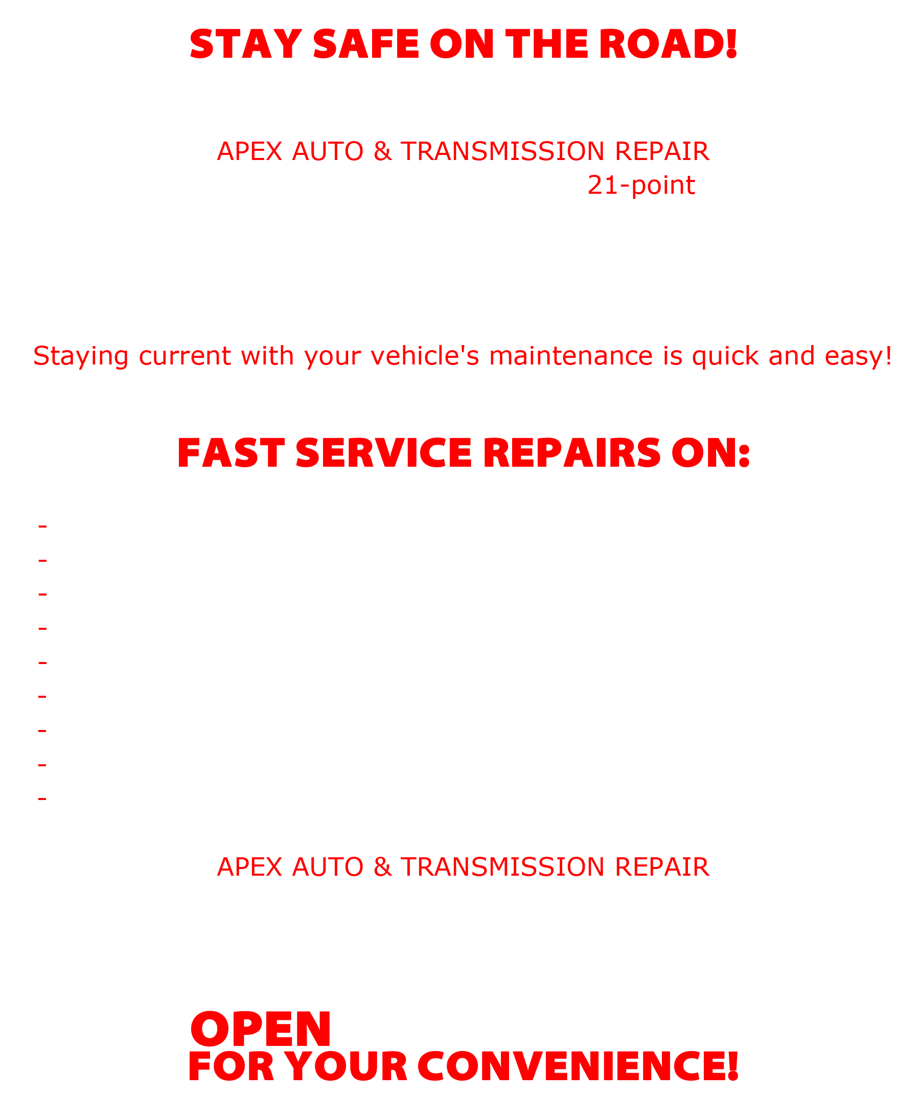 APEX AUTO & TRANSMISSION REPAIR COON RAPIDS, MN